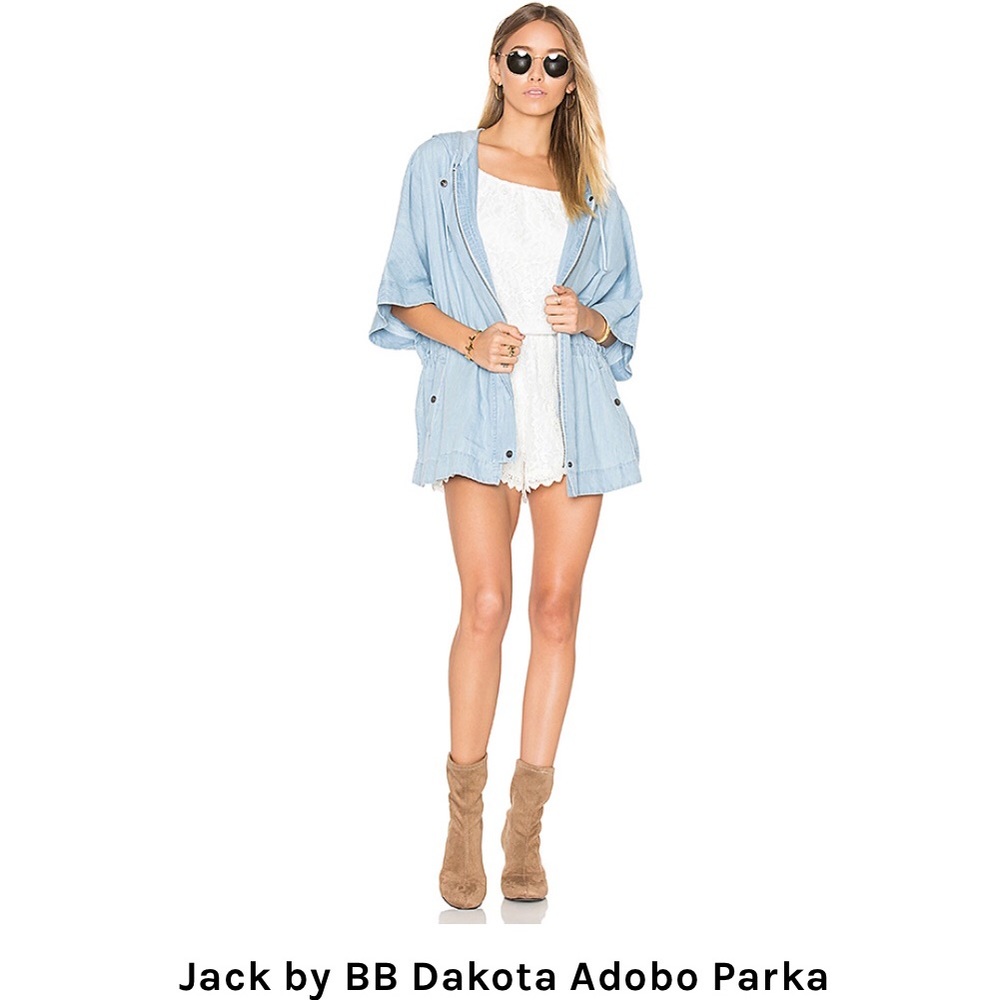 Chambray poncho jacket